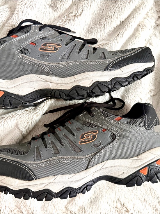 Skechers Other - Skechers Men’s Gray and Black Outdoor Trail Sneakers with Orange Accents